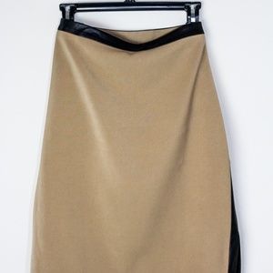 Tan Jones NY Collection Skirt with Black Detail